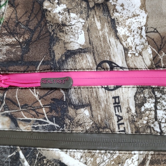 Realtree Camo Jacket Coat Green Brown Pink Camouflage Zip Up Size Small - Picture 4 of 9